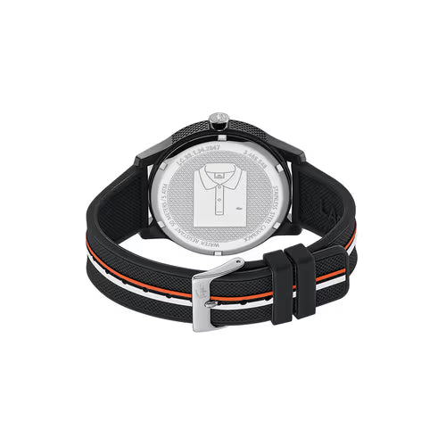 Men's Lacoste 12.12 Black Silicone Watch - 2011071